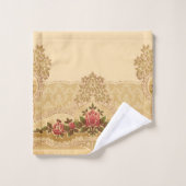 Chic Art Nouveau Or et Flore rouge (Gant de toilette)