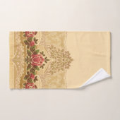 Chic Art Nouveau Or et Flore rouge (Serviette à main)