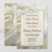 Chic Artisan Rose ivoire argent Faire-part de mari (Devant / Derrière)