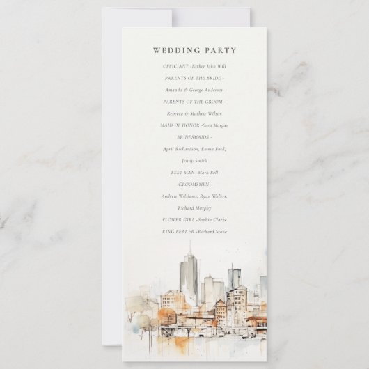 Chic Atlanta Georgia Landscape Wedding Programme (Dos)