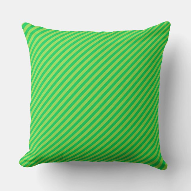 Chic Atomic Green & Lime Stried Coussin esthétique (Recto)