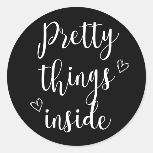 Chic, autocollant minimaliste Pretty Things Inside (Devant)