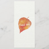 Chic Automne Maple Feuille Citrouille Menu Mariage (Dos)