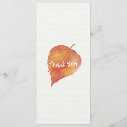 Chic Automne Maple Feuille Citrouille Menu Mariage (Dos)