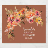 Chic Autumn Flowers Vrijgezellenfeest Sparkling Wijnetiket (Enkel label)