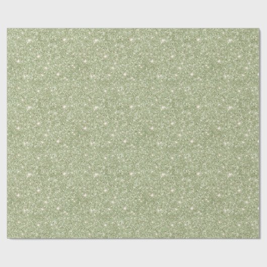 Chic Avocado Green Glitter Birthday Cadeaupapier (Vlak)