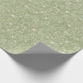 Chic Avocado Green Glitter Birthday Cadeaupapier (Hoek)
