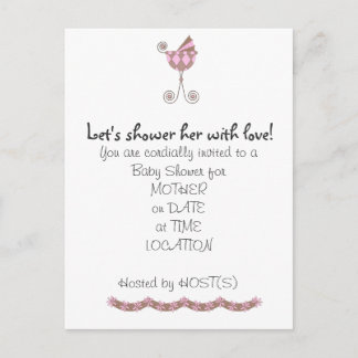 Chic Baby Coach Baby shower uitnodiging Briefkaart