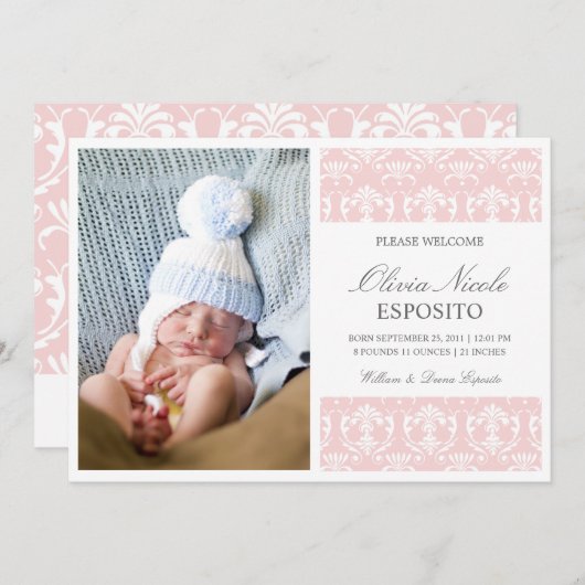 CHIC BABY | FAIRE-PART DE NAISSANCE (Devant / Derrière)