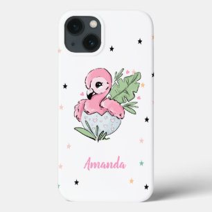 Chic Baby Flamingo, sterren, prinses iPhone 13 Hoesje