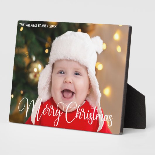 Chic Baby Foto van Merry Kerstscript overlay Fotoplaat (Zijkant)