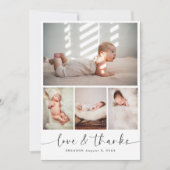 Chic Baby shower 4 Photo Collage Merci (Devant)