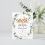 Chic Baby shower de cerfs verdoyants Invitation ne (Debout devant)