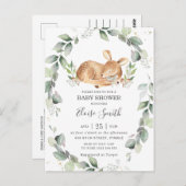 Chic Baby shower de cerfs verdoyants Invitation ne (Devant / Derrière)
