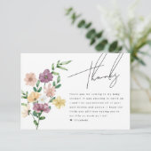 Chic Baby shower Fleur sauvage Carte de remercieme (Debout devant)