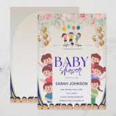 Chic Baby Shower Invitation | Elegant Floral (Devant / Derrière)