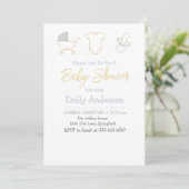 Chic Baby Shower invitation Kaart (Staand voorkant)