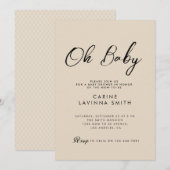 Chic babyshower script moderne uitnodiging (Voorkant / Achterkant)