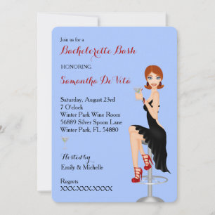 Chic Bachelorette Bash Aangepaste partijuitnodigin Kaart