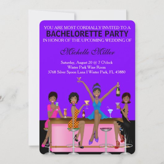 Chic Bachelorette Bash Aangepaste uitnodiging (Voorkant)