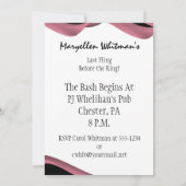 Chic Bachelorette Party Invitation Kaart (Achterkant)