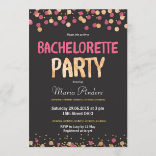 Chic Bachelorette Party Invitation Kaart