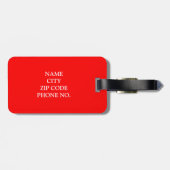 CHIC BAGAGELABEL_BLACK/WHITE/RED BAGAGELABEL (Achterkant horizontaal)