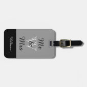 CHIC BAGAGELABEL_"Mr & Mrs." 252 GRAY/BLACK/WHITE Bagagelabel (Voorkant horizontaal)