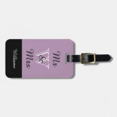 CHIC BAGAGELABEL_"Mr & Mrs." LILA/BLACK/WHITE Bagagelabel (Voorkant horizontaal)