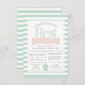 Chic Bakery First Birthday Party Invitation (Devant / Derrière)