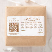 Chic Bakery Logo Allergy Alert Baked Goods QR Code Etiket (Insitu)