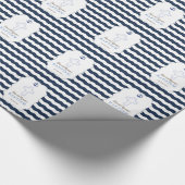 Chic Baptism Nautical Navy Waves Anchor Cadeaupapier (Hoek)