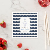 Chic Baptism Nautical Navy Waves Anchor Servetten (Insitu)
