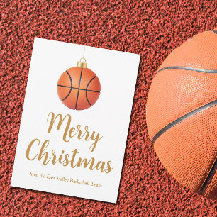 Chic Basketbalteam Prettig Kerstmis Custom Feestdagenkaart
