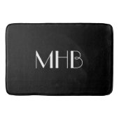 CHIC BATH MAT_BLACK SOLID/WITTE MONOGRAM BADMAT (Voorkant)