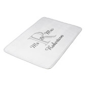 CHIC BATH MAT_"Mr & Mrs." BLACK/GRAY/WHITE Badmat (Gekanteld)