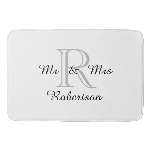 CHIC BATH MAT_"Mr & Mrs." BLACK/GRAY/WHITE Badmat (Voorkant)