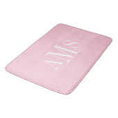 CHIC BATH MAT_ PINK SOLID/WHITE/MONOGRAM BADMAT (Gekanteld)