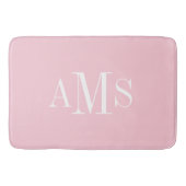 CHIC BATH MAT_ PINK SOLID/WHITE/MONOGRAM BADMAT (Voorkant)