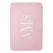 CHIC BATH MAT_ PINK SOLID/WHITE/MONOGRAM BADMAT (Voorkant Verticaal)