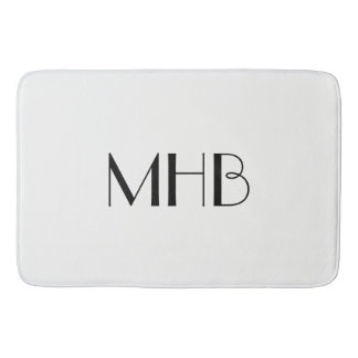 CHIC BATH MAT_WHITE SOLID/BLACK MONOGRAM BADMAT
