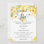 Chic Bedoeld om Bijen Geel Bloem Bijen Bruiloft Kaart (Voorkant)