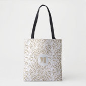 Chic Beige Animal Print Monogram Draagtas (Voorkant)