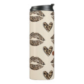 Chic Beige & Black Cheetah Print Thermosbeker (Gedraaid links)