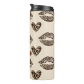 Chic Beige & Black Cheetah Print Thermosbeker (Geroteerd rechts)