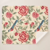 Chic beige chinoiserie sherpa deken (Voorkant (horizontaal))