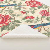 Chic beige chinoiserie sherpa deken (3/4)