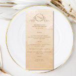 Chic Beige Cream Watercolor, monogram Wedding Menu<br><div class="desc">Dégustez vos invités avec ce beau menu mariage d'aquarelle beige et crème, avec l'élégant monogramme botanique dessiné à la main avec les initiales de couple sur l'exquis arrière - plan de lavage aquarelle dans un beau mélange de tons beige, crème, ivoire et taupe. Facile à remplir en modèle avec vos...</div>