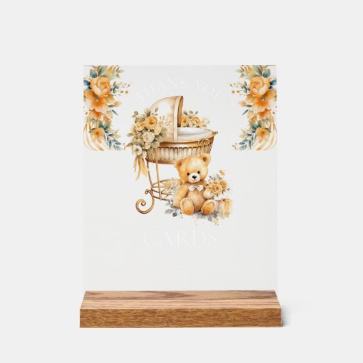 Chic Beige & Gouden Kaarten & Geschenken Acryl Bord (Voorkant)