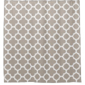 Chic Beige Grey Retro Cute Trellis Pattern Douchegordijn (Voorkant)